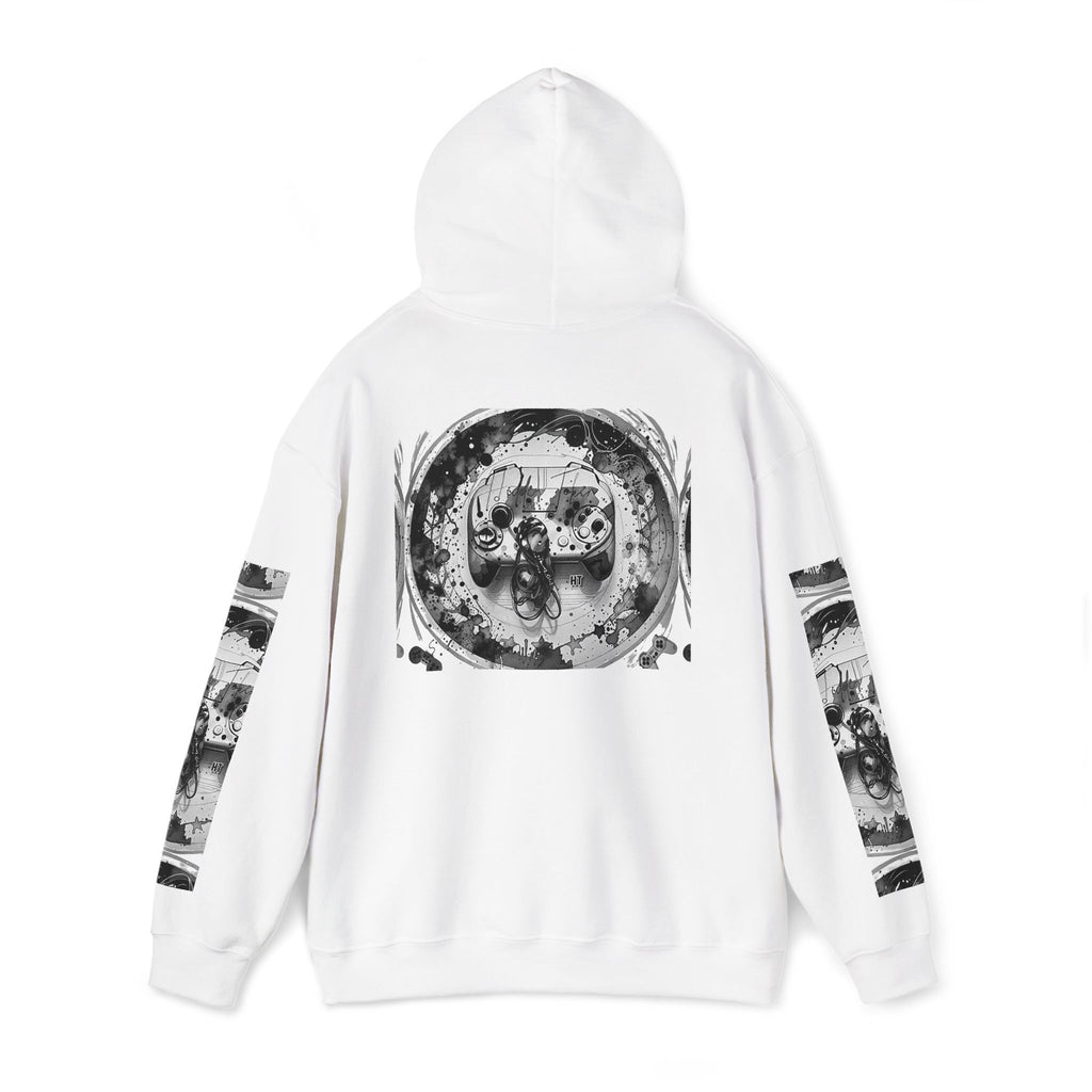 Hidden Token Skull Mandala Hoodie — Gothic Black & White Graphic Pullover