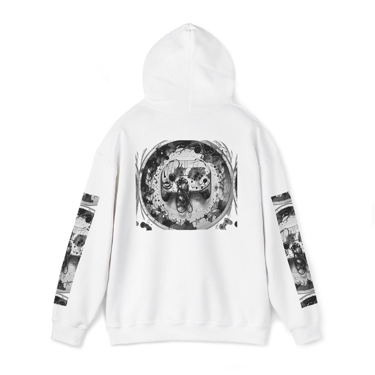Hidden Token Skull Mandala Hoodie — Gothic Black & White Graphic Pullover