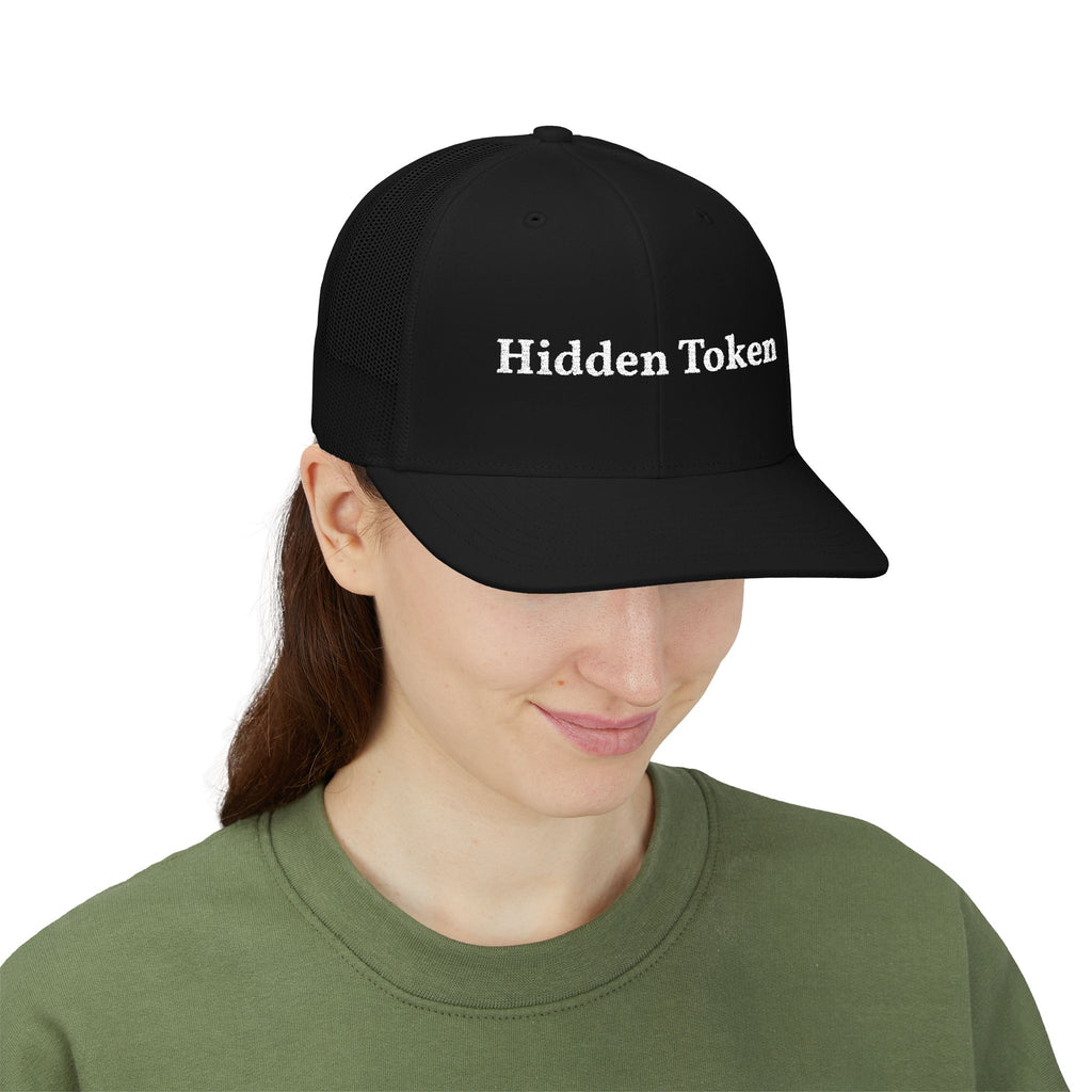 Embroidered Trucker Hat - "Hidden Token" Logo Snapback