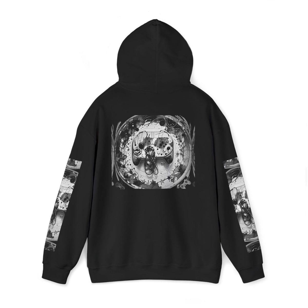 Hidden Token Skull Mandala Hoodie — Gothic Black & White Graphic Pullover