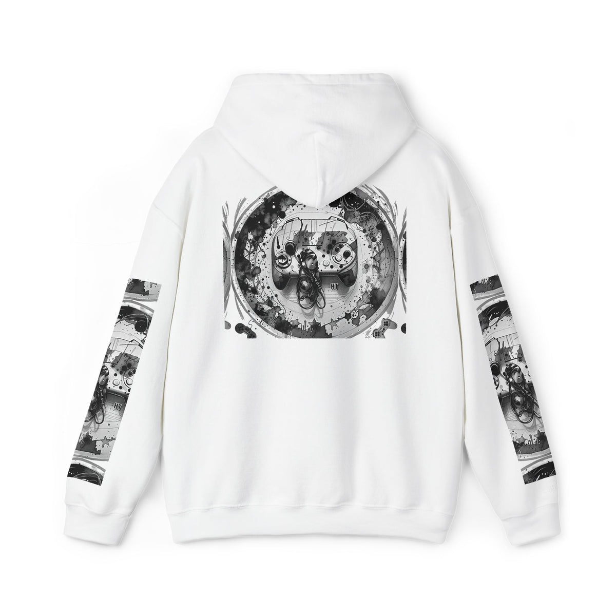 Hidden Token Skull Mandala Hoodie — Gothic Black & White Graphic Pullover