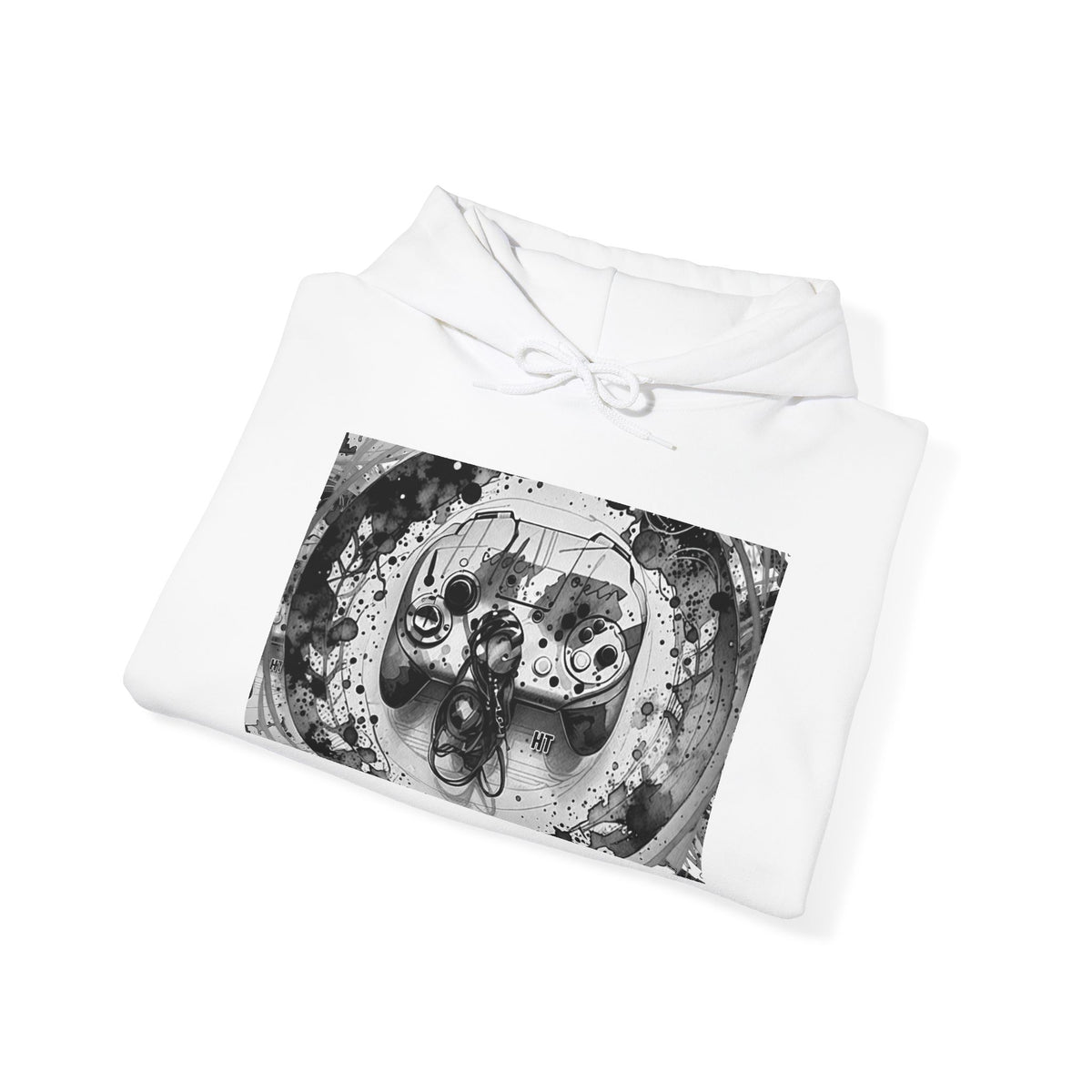 Hidden Token Skull Mandala Hoodie — Gothic Black & White Graphic Pullover