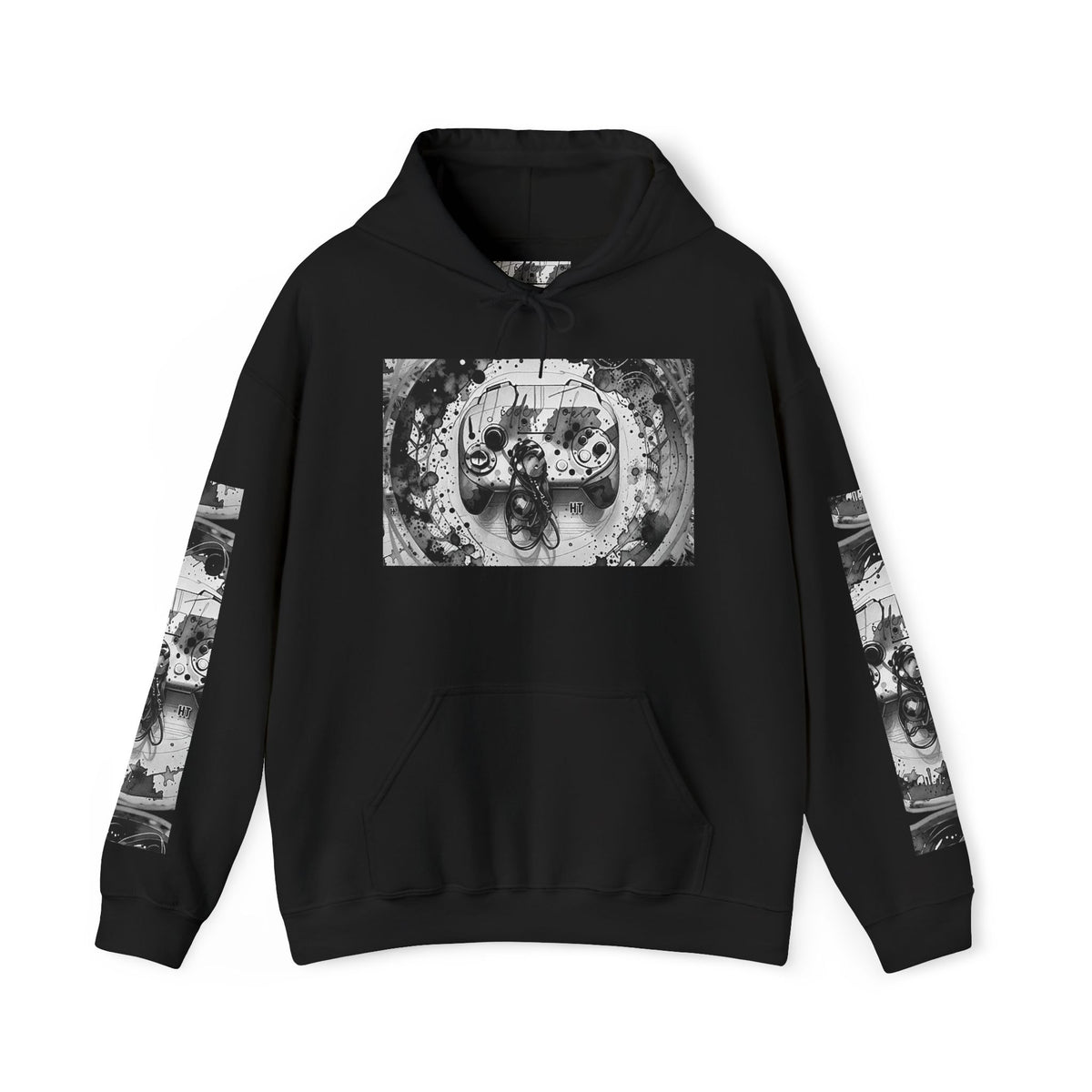 Hidden Token Skull Mandala Hoodie — Gothic Black & White Graphic Pullover