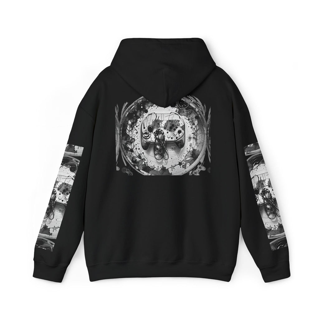 Hidden Token Skull Mandala Hoodie — Gothic Black & White Graphic Pullover