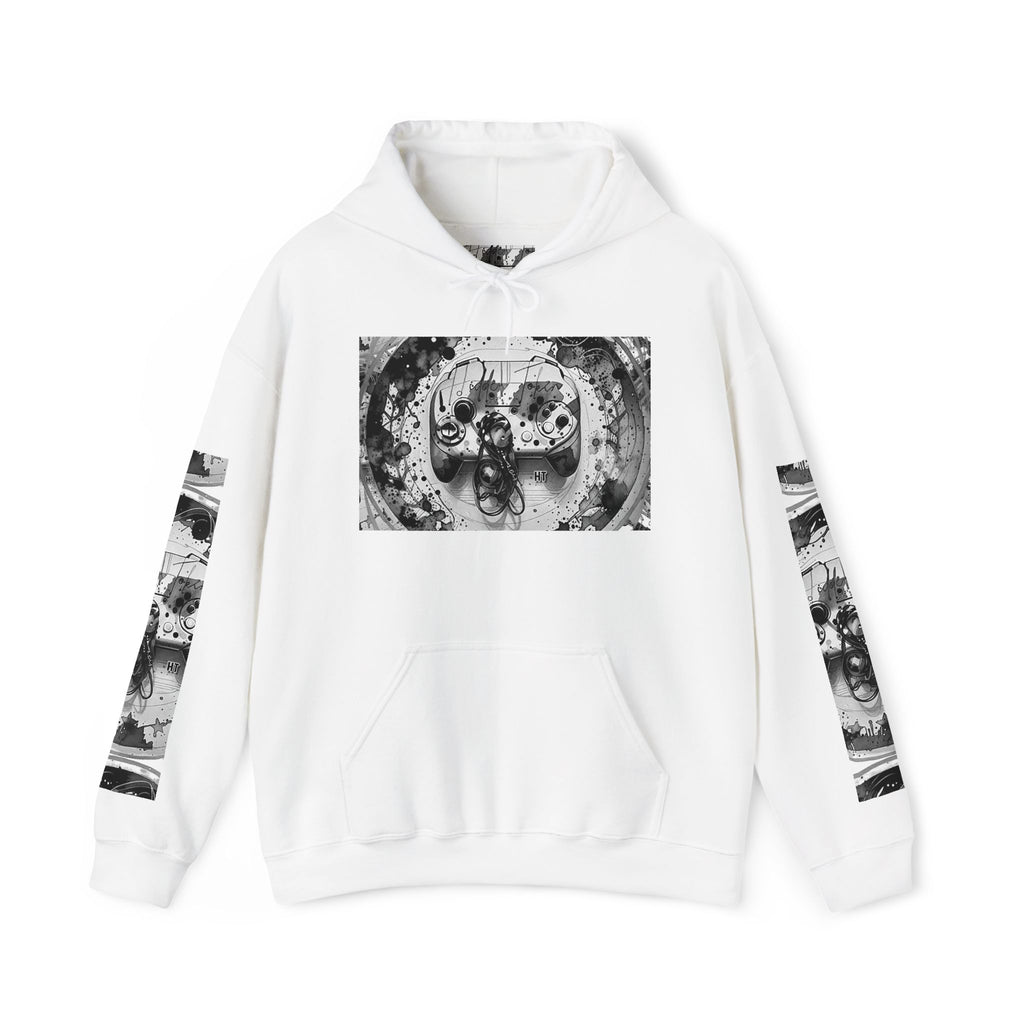 Hidden Token Skull Mandala Hoodie — Gothic Black & White Graphic Pullover